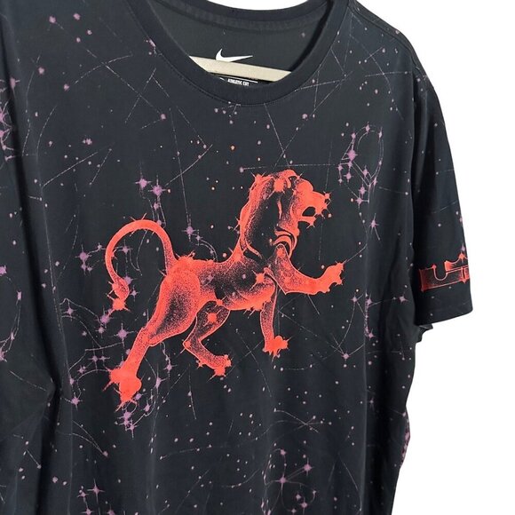 Nike Dri-Fit Lebron James Tee Athletic Cut Constellation Leo the Lion Black XL - Picture 3 of 6